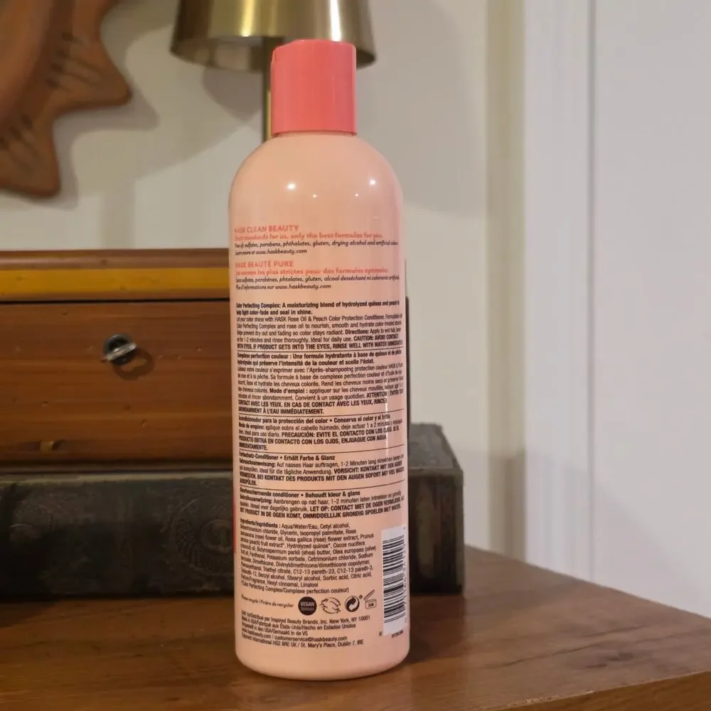 Hask Rose Oil & Peach Color Protection Conditioner, 12 oz